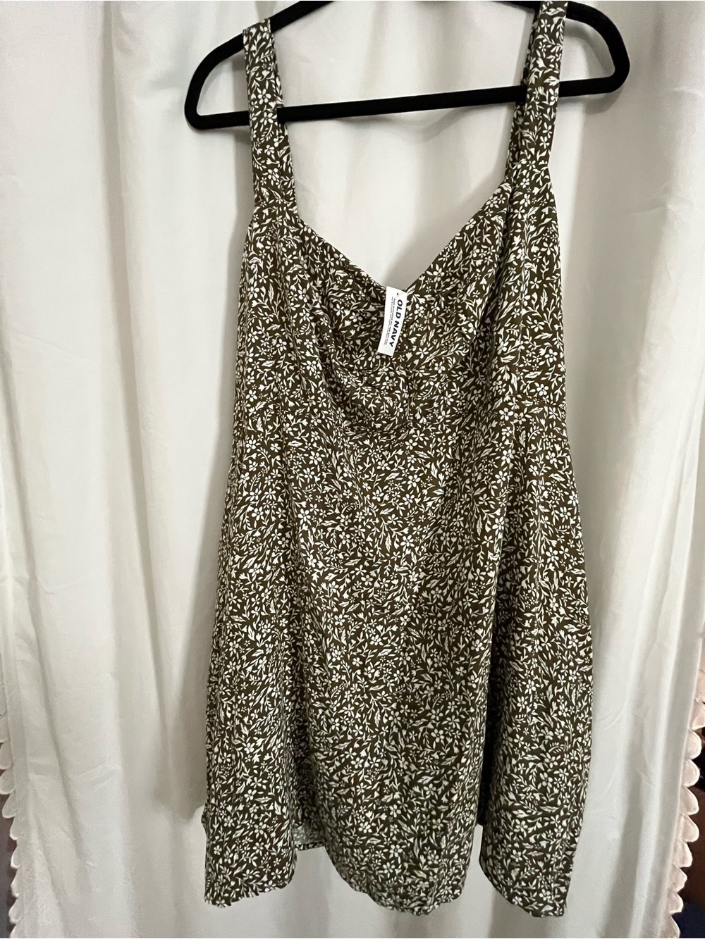 Old Navy Olive Green Floral Tank Dress